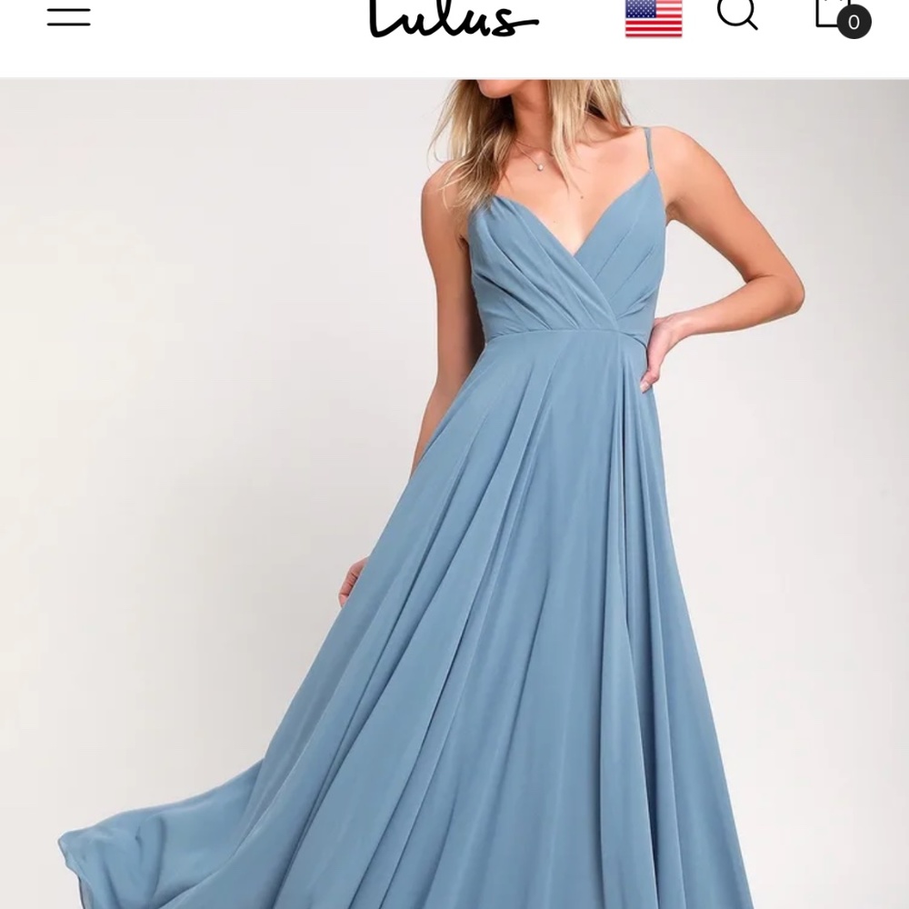 Lulus All About Love Slate Blue Maxi Dress